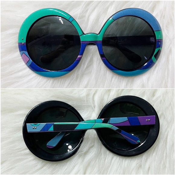 🔥 🕶 EMILIO PUCCI 1960s Vintage Round Sunglasses - Picture 3 of 6